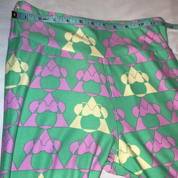 Lularoe Disney Leggings Green Pink Yellow Polyester & Spandex One Size - Picture 9 of 14